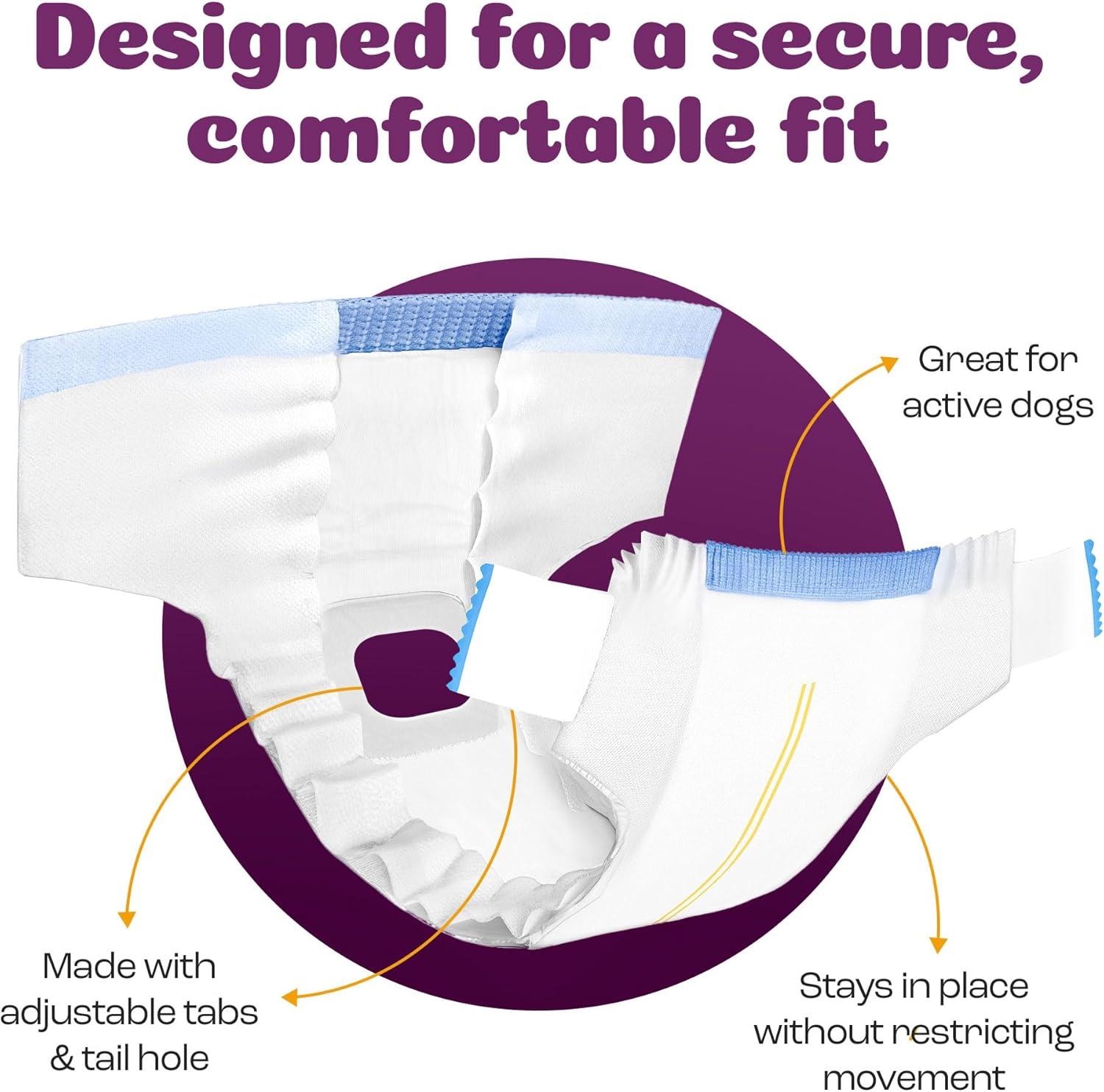 image:imageInspire Pet Care Dog Diapers Female Dogs Bulk Value Doggie Incontinence Accidents for Heat Pee or Period and Housebreaking XSmall 50 CountXSmall 100 Count