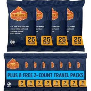 Inspire Trail Wipes | Camping Wipes Body Wipes Adults | Biodegradable Wipes For Camping, Travel, Gym With Aloe And Vitamin E | No Rinse Bathing Shower Wipes Women Or Men(100 Count (4 Packs Of 25))