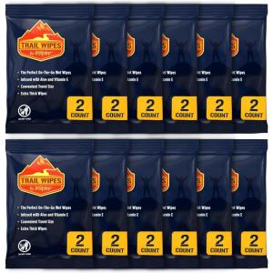 Inspire Trail Wipes | Camping Wipes Body Wipes Adults | Biodegradable Wipes For Camping, Travel, Gym With Aloe And Vitamin E | No Rinse Bathing Shower Wipes Women Or Men(Pocket Packs)