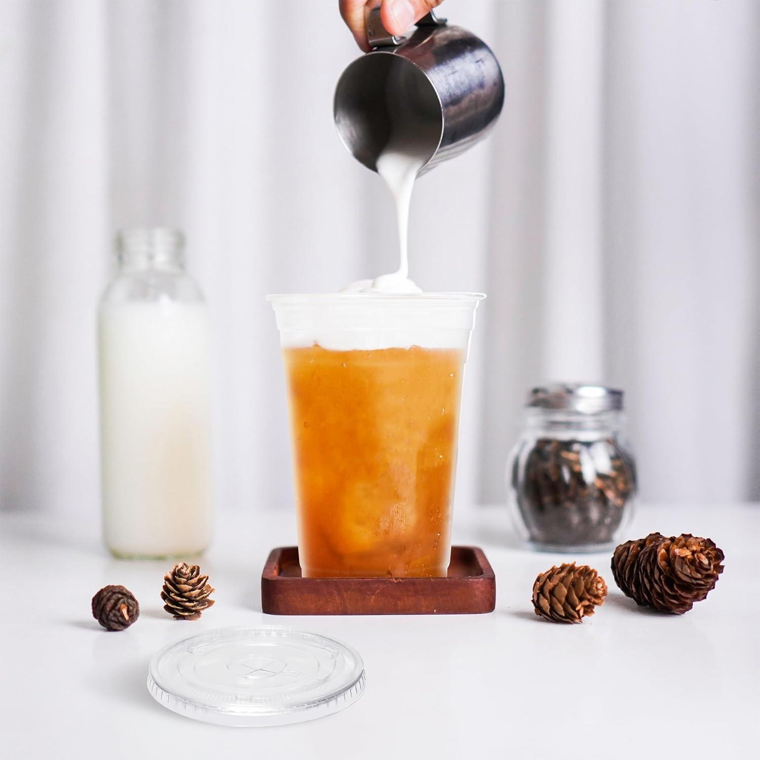 image:imageInspire Disposable Plastic Cups with Lids Bulk Smoothie Cup Iced Coffee Cups with Lids 12 Oz 200 Count