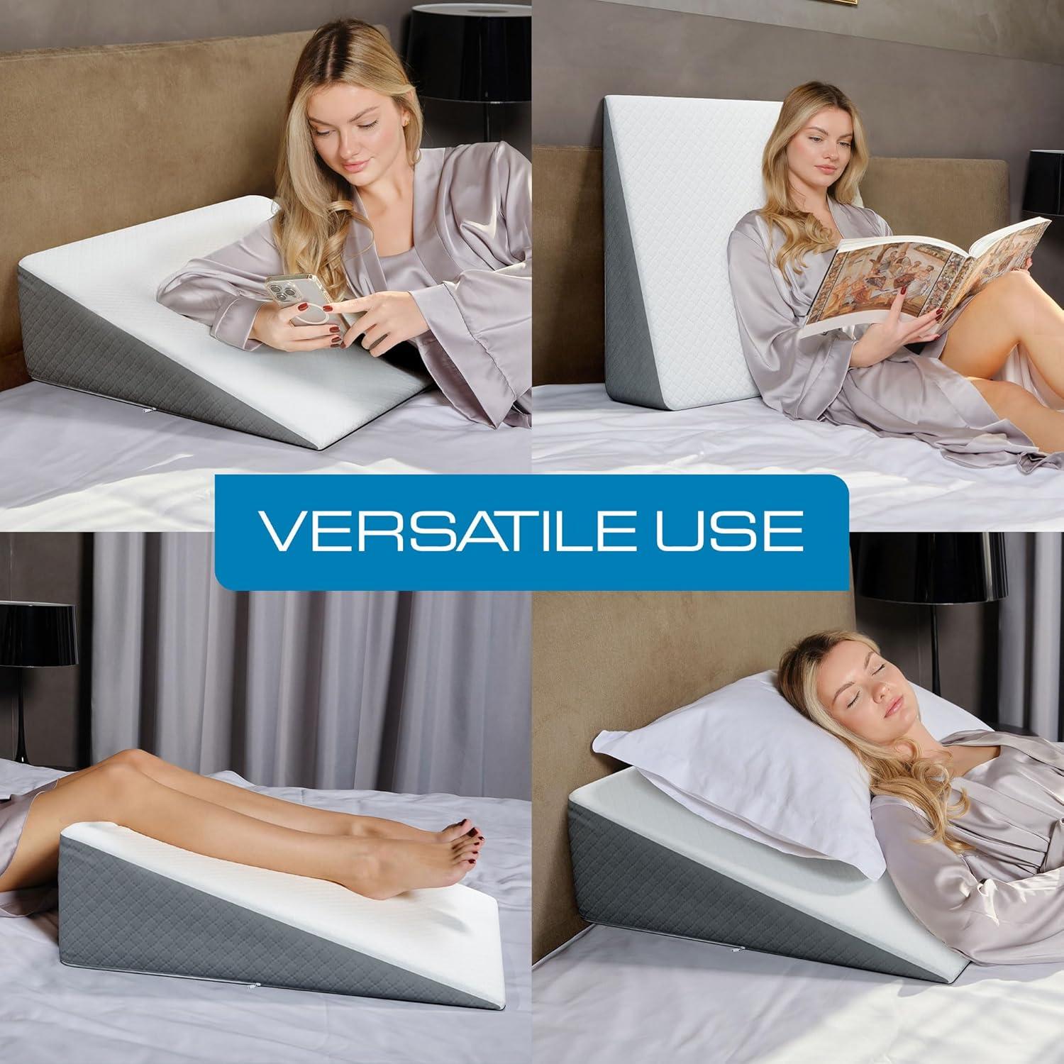 image:imageKolbs Bed Wedge Pillow for Sleep Apnea FSA Eligible Acid Reflux and Back Pain Relief with Chic Jacquard Cover Headboard Wedges for Sleeping Standard Width 75 HeightStandard Width 75 Height