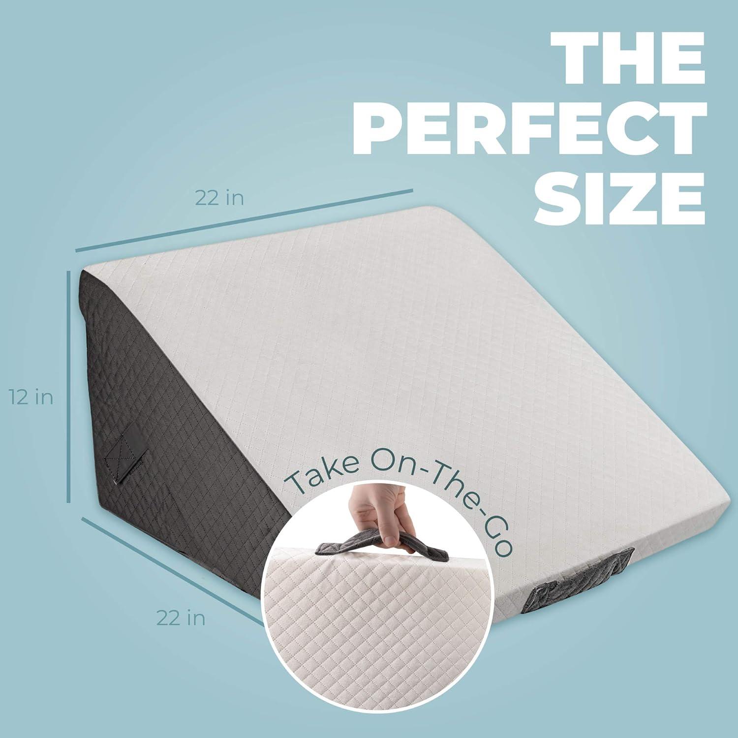 image:imageKolbs Bed Wedge Pillow for Sleep Apnea FSA Eligible Acid Reflux and Back Pain Relief with Chic Jacquard Cover Headboard Wedges for Sleeping Standard Width 75 HeightAdjustable Height Wedge