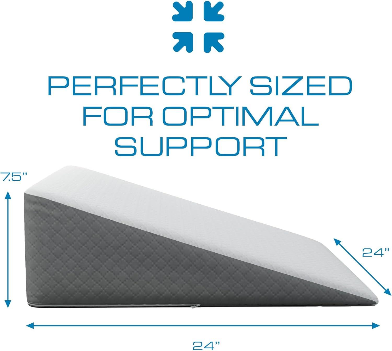 image:imageKolbs Bed Wedge Pillow for Sleep Apnea FSA Eligible Acid Reflux and Back Pain Relief with Chic Jacquard Cover Headboard Wedges for Sleeping Standard Width 75 HeightStandard Width 75 Height