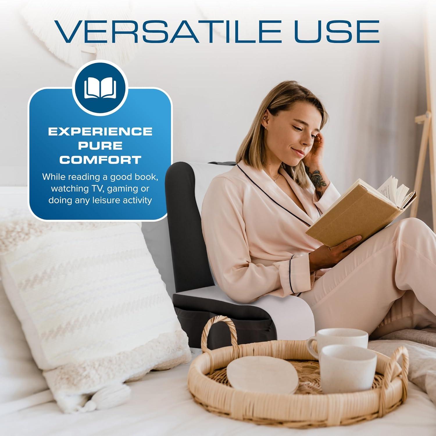 image:imageKolbs Bed Wedge Pillow for Sleep Apnea FSA Eligible Acid Reflux and Back Pain Relief with Chic Jacquard Cover Headboard Wedges for Sleeping Standard Width 75 Height19 Reading Wedge Grey