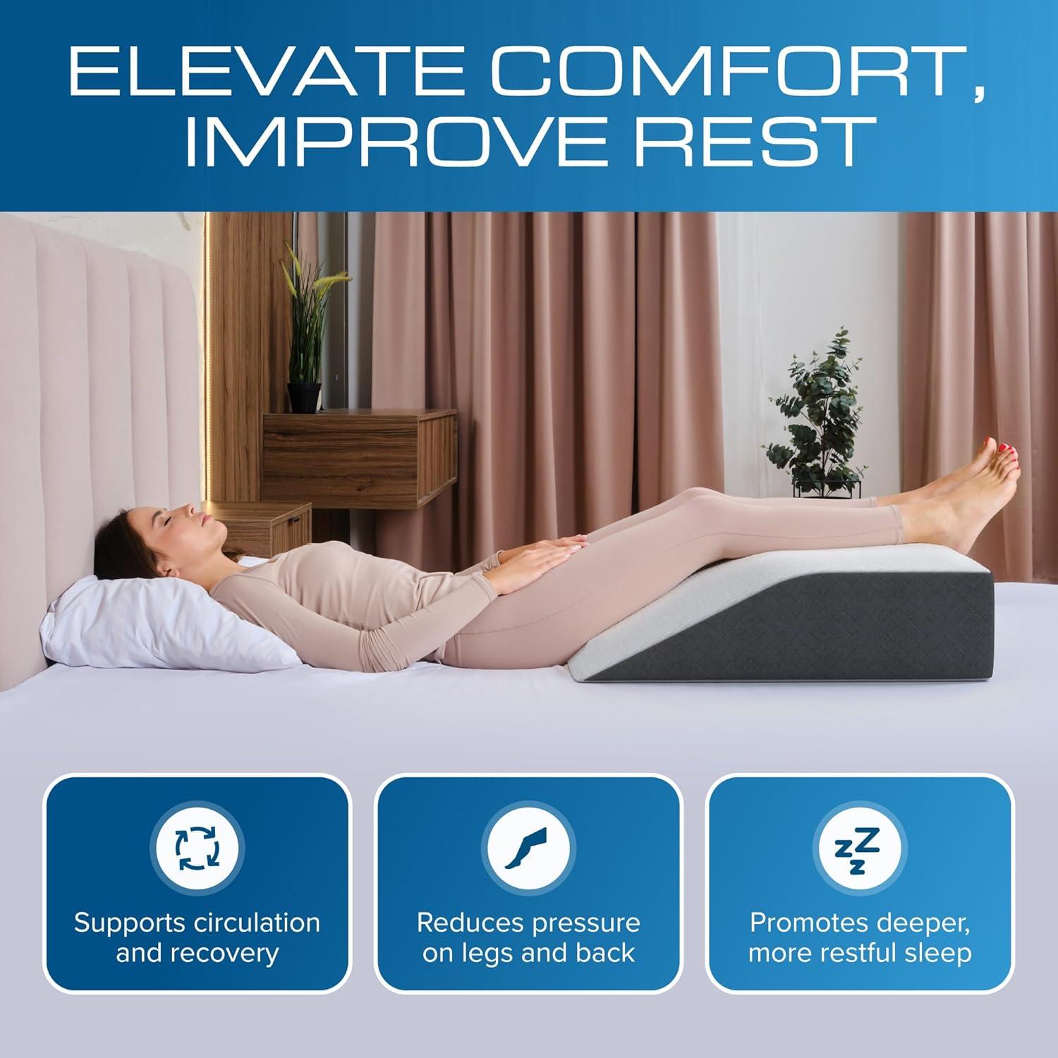 image:imageKolbs Bed Wedge Pillow for Sleep Apnea FSA Eligible Acid Reflux and Back Pain Relief with Chic Jacquard Cover Headboard Wedges for Sleeping Standard Width 75 HeightFlat Top 7 Height