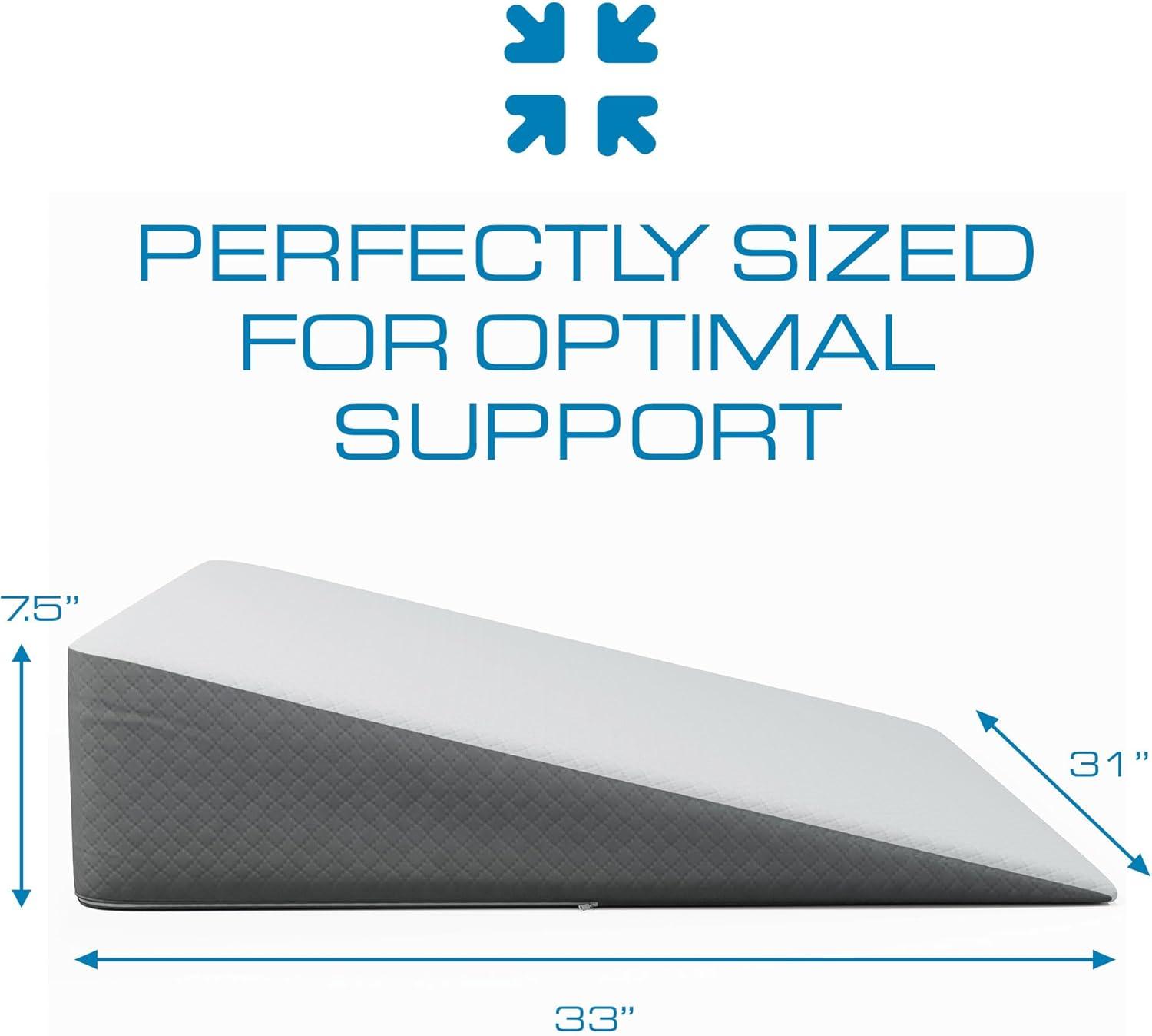 image:imageKolbs Bed Wedge Pillow for Sleep Apnea FSA Eligible Acid Reflux and Back Pain Relief with Chic Jacquard Cover Headboard Wedges for Sleeping Standard Width 75 HeightExtra Wide 75 Height