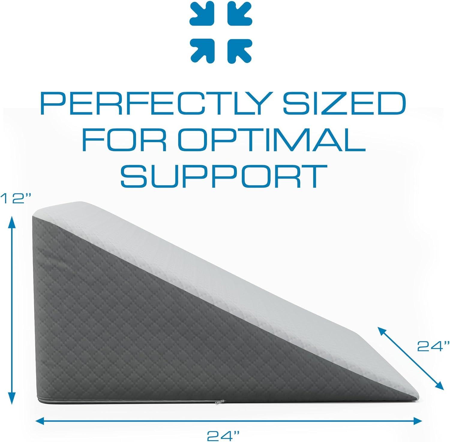 image:imageKolbs Bed Wedge Pillow for Sleep Apnea FSA Eligible Acid Reflux and Back Pain Relief with Chic Jacquard Cover Headboard Wedges for Sleeping Standard Width 75 HeightStandard Wedge 12 Height
