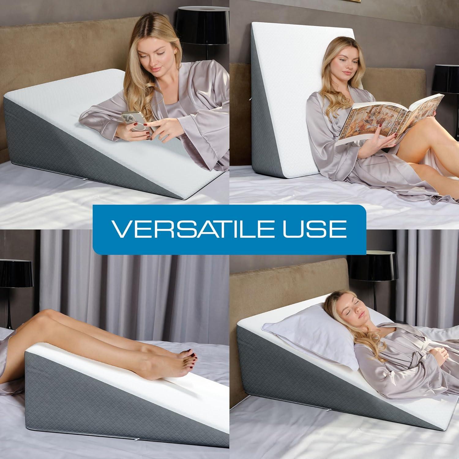 image:imageKolbs Bed Wedge Pillow for Sleep Apnea FSA Eligible Acid Reflux and Back Pain Relief with Chic Jacquard Cover Headboard Wedges for Sleeping Standard Width 75 HeightStandard Wedge 12 Height