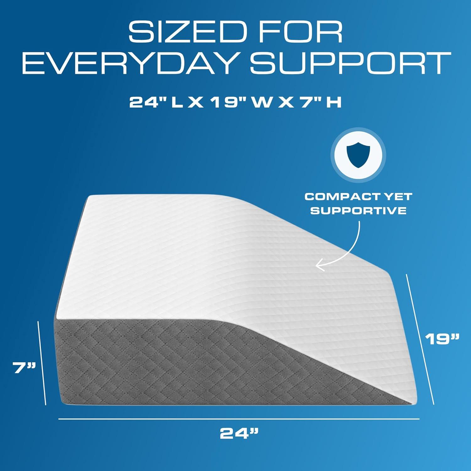 image:imageKolbs Bed Wedge Pillow for Sleep Apnea FSA Eligible Acid Reflux and Back Pain Relief with Chic Jacquard Cover Headboard Wedges for Sleeping Standard Width 75 HeightFlat Top 7 Height