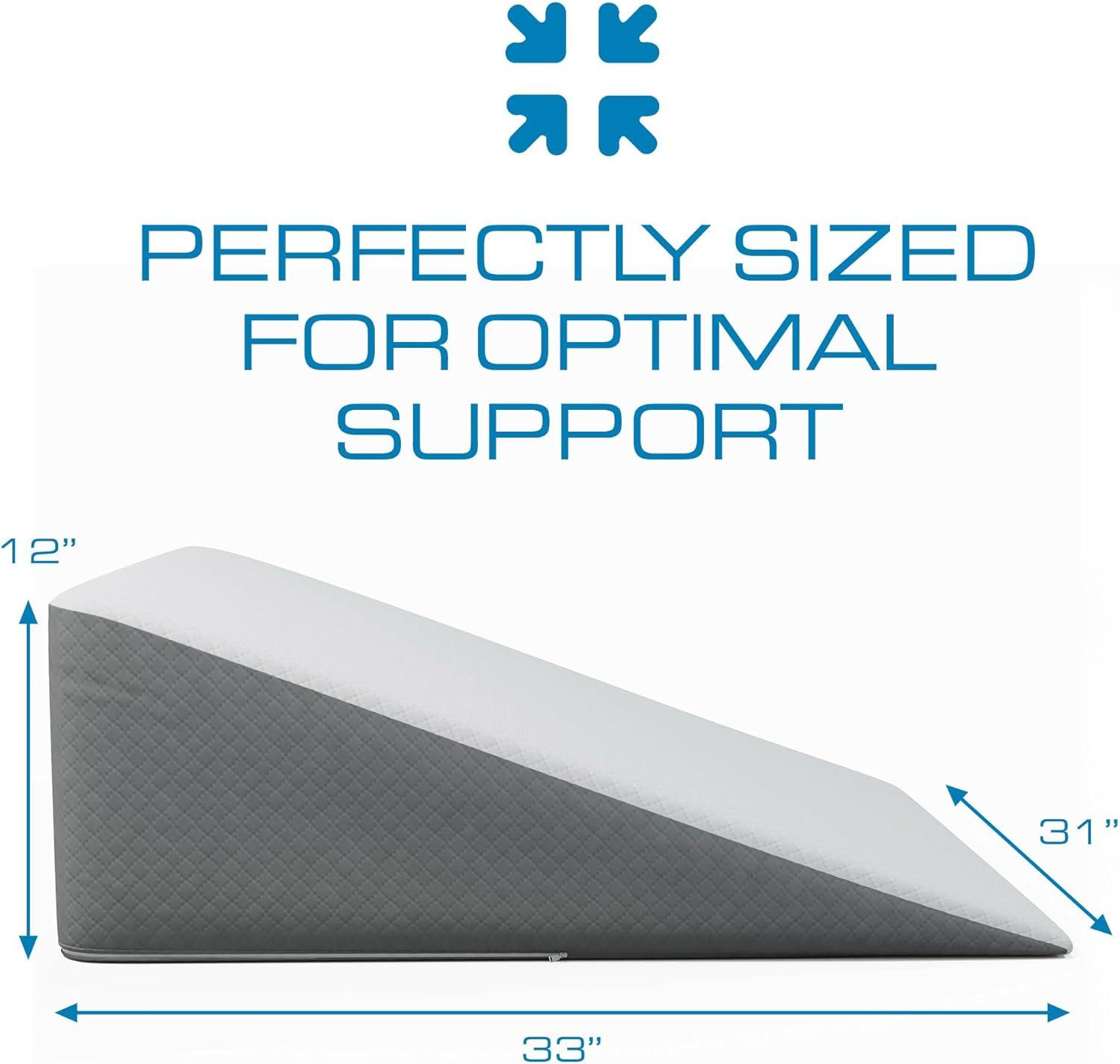 image:imageKolbs Bed Wedge Pillow for Sleep Apnea FSA Eligible Acid Reflux and Back Pain Relief with Chic Jacquard Cover Headboard Wedges for Sleeping Standard Width 75 HeightExtra Wide 12 Height