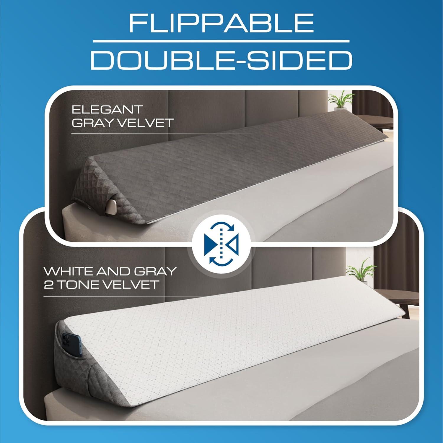 image:imageKolbs Bed Wedge Pillow for Sleep Apnea FSA Eligible Acid Reflux and Back Pain Relief with Chic Jacquard Cover Headboard Wedges for Sleeping Standard Width 75 HeightQueen Headboard Wedge Pillow 60