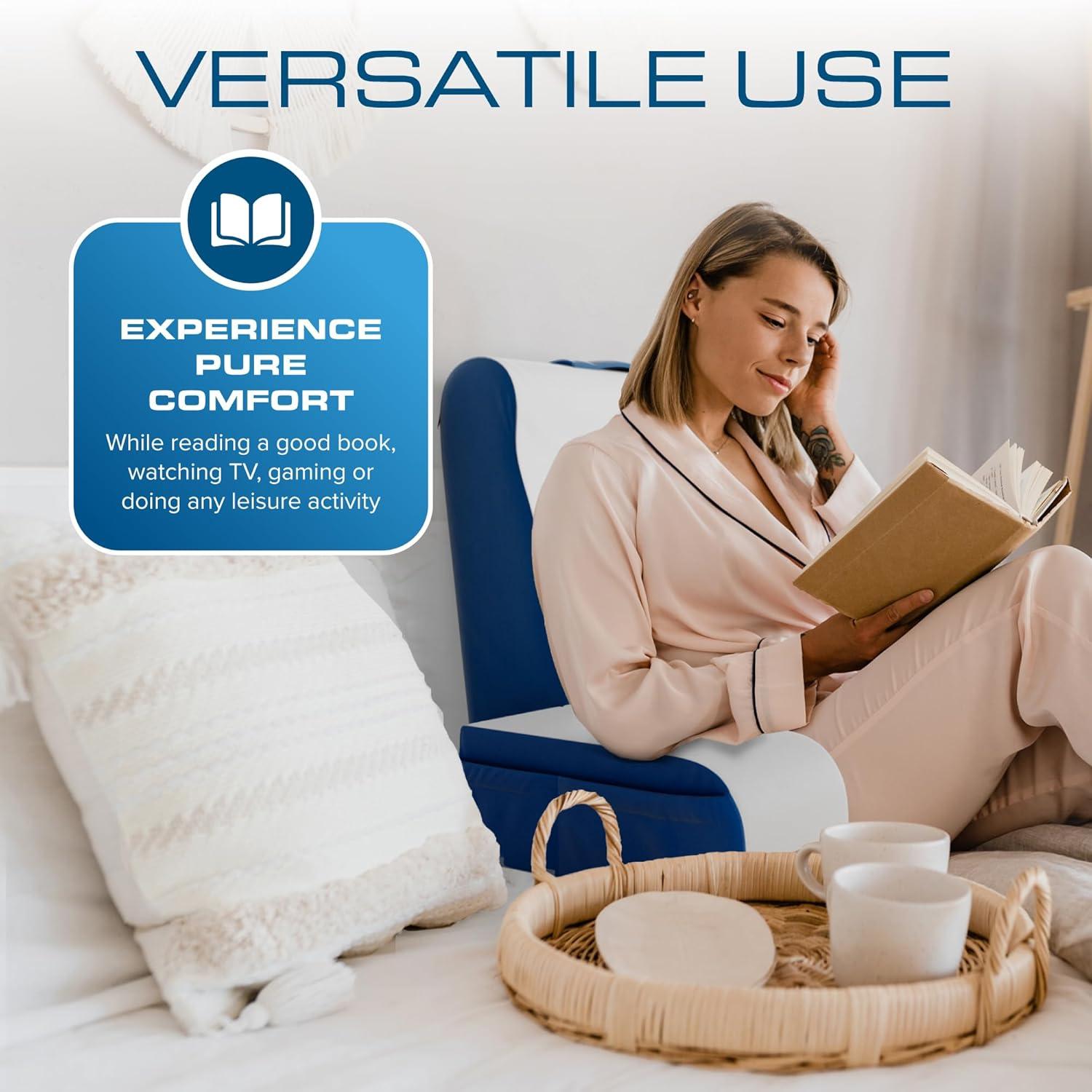 image:imageKolbs Bed Wedge Pillow for Sleep Apnea FSA Eligible Acid Reflux and Back Pain Relief with Chic Jacquard Cover Headboard Wedges for Sleeping Standard Width 75 Height19 Reading Wedge