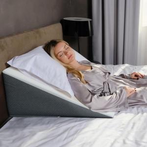 Kolbs Bed Wedge Pillow for Sleep Apnea, FSA Eligible Acid Reflux, and Back Pain Relief, with Chic Jacquard Cover – Headboard Wedges for Sleeping (Standard Width 7.5″ Height)(Standard Wedge 12″ Height)