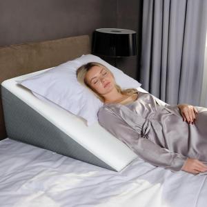 Kolbs Bed Wedge Pillow for Sleep Apnea, FSA Eligible Acid Reflux, and Back Pain Relief, with Chic Jacquard Cover – Headboard Wedges for Sleeping (Standard Width 7.5″ Height)(Extra Wide 12″ Height)