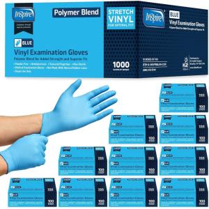 Inspire Nitrile-Vinyl Blend Exam Gloves – Disposable, Latex Free, Medical, Multipurpose for Cooking(1000)